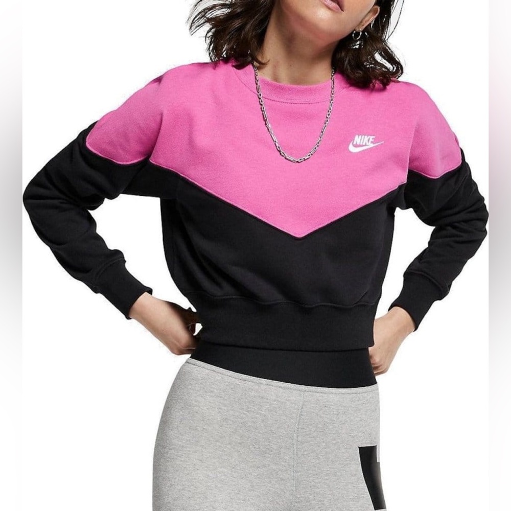 Pink Sweatshirt Nike W NSW HRTG CREW FLC